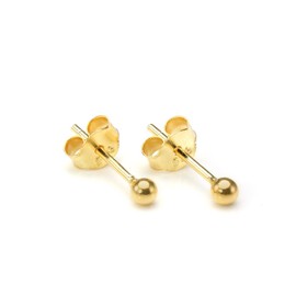 Gold Dipped 5mm Sterling Silver Ball Stud Earrings