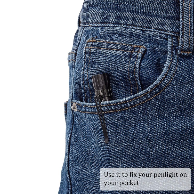 Outus 20 Pcs Flashlight Clip for Removable Accessories Metal Penlight