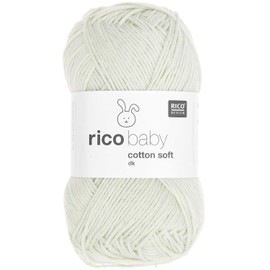 Rico Baby Cotton Soft Dk Baby Wool, Soft and Easy Care, Cotton Blend Yarn for Knitting and Crocheting (049 Pastel Green)
