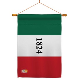 Americana Home & Garden HS140702-BO-03 Alamo Americana Historic Decorative Vertical House Flag Set, 28"x 40" w/Flagpole, Multi-Color