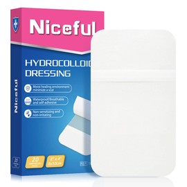 Niceful 20 Packs Hydrocolloid Bandages 2x4 in, HSA FSA Eligible, Large Hydrocolloid Dressing Healing Bandages for Wounds, Waterproof Hydrocolloid Bandages Large
