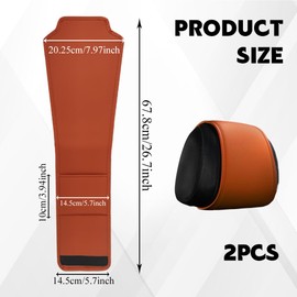 HQRNYP 2PCS Headrest Covers for Cars with Pocket, Car Headrest Protector, Soft Leather Vehicle Seat Head Protector, Multifunctional Auto Seat Head Protective Dust Cover for Most Vehicles (Orange)