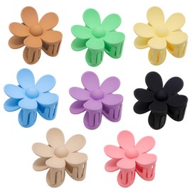 Yinluluna 8PCS Flower Hair Clips, 8 Colors Large Hair Claw Clips, Strong Hold Jaw Daisy Clip, Hair Accessories for Women Girls