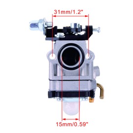 WOOSTAR 15mm Carburetor Replacement for 47cc 49cc 2 Stroke Mini Pocket Bike Quad Chopper Scooter Engine