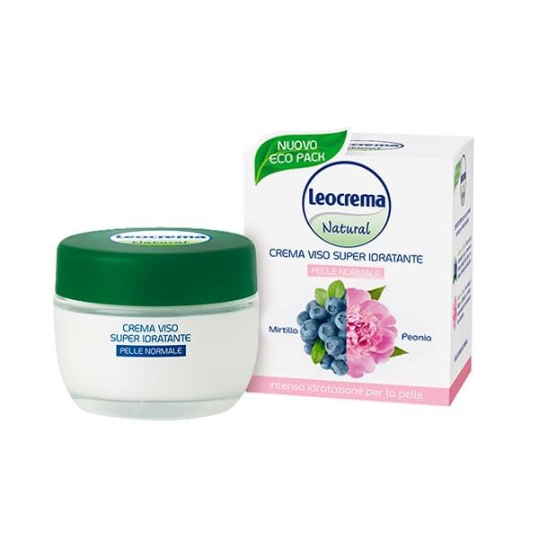 Leocrema Natural Super Moisturizing Face Cream with Blueberry and Peony