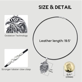 TANGPOET Eagle Necklace for Men 925 Sterling Silver Eagle Animal Pendant Jewelry Gift for Friend Him Fathers Day Birthday Christmas