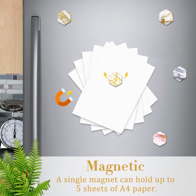 MORCART 30PCS Hexagon Magnets Fridge, Cute Magnets for Locker, Refrigerator,