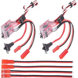 Youmile 2PCS ESC Brushed Electronic Speed Controller 30A Switchable with or without Brakes JST Male/Female Plug Connector Cable for RC Remote Control Model Car Boat