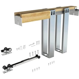 JUBEST Pocket Door Frame Kits with 220 LB Two-Way Soft Close Mechanism and Galvanized Steel Studs, for 24 in. to 36 in. x 80in Door (for 2x4 Stud Wall), Easy to Install