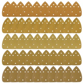 MAXMAN Mouse Detail Sander Sandpaper Hook and Loop, 40 Pieces 40-180 Grit Aluminium Oxide 6 Holes Triangle Sandpaper for Detail Mouse Sander Pattern Artificial Stone Furniture, Metal Automotive
