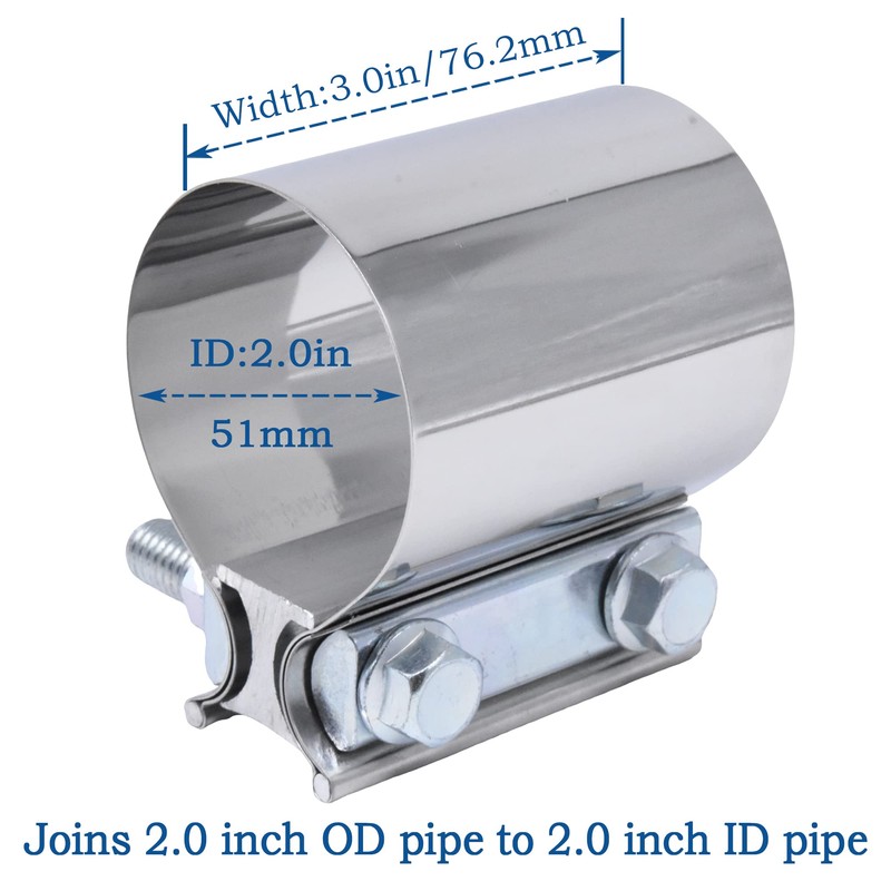 Exhaust Pipe Clamp 4.0 Inch Butt Joint Exhaust Clamp for