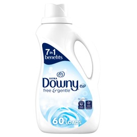 Downy Ultra Free & Gentle Laundry Liquid Fabric Softener (Fabric Conditioner), 44 oz , 60 Loads, Hypoallergenic