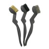3x MINI STAINLESS STEEL BRASS WIRE BRISTLE BRUSH RUST REMOVAL