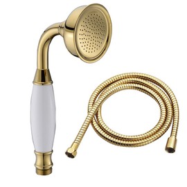 Ownace Bathroom Classic Style Traditional Brass Telephone Hand Shower Head and 1.5M Shower Hose