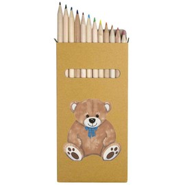 Azeeda 12 x 'Cute Brown Teddy Bear' Long 178mm Coloured Pencils/Pencil Set (PE00064083)