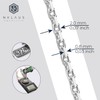 NKlaus Solid Anchor Chain Necklace 925 Silver Chain Diamond-Coated 2.00