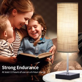 AVV Cordless Table Lamp, 5000mAh Battery Operated Lamp for Night Stand, 3 Modes Battery Powered Wireless Table Lamp, Touch Control Rechargeable Lamp for Bedroom, Living Room, 18 Inch Grey