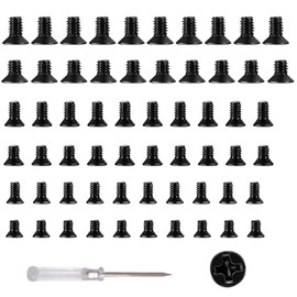 BRECAVE Laptop Screws Kit Black Laptop Notebook Computer Replacement Screws Assortment Kit M2 M2.5 M3 Carbon Steel Flat Head Phillips Mini Set 60 Pcs