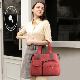 DORRISO Elegant Handbags Women Shoulder Bag Ladies Large Messenger Bag Multifunctional for Work Travel Casual Daily Female Canvas Handbags Orange