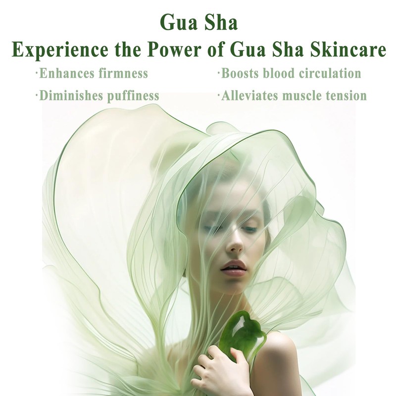 Dancepanda Gua Sha Facial Tools,Guasha Tool for Face,Lymphatic Drainage Massager(2PCS,Green)