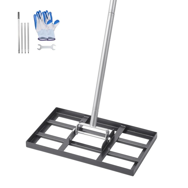 VEVOR Lawn Leveling Rake, Lawn Leveler with 78 in Handle,