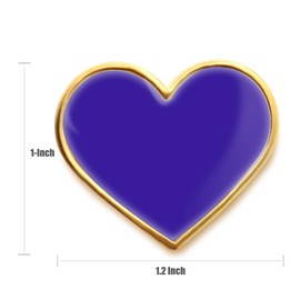 12/Pcs Blue Heart Lapel Pins Bulk - Metal Heart Brooch Badge For Men and Women