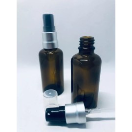 Meliars Frasco 50 Ml Ambar Con Atomizador  Plata / Negro (50 Pzs)