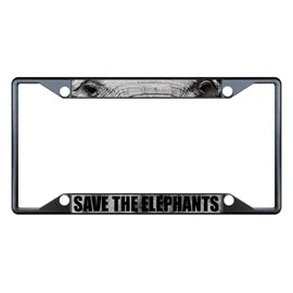 Fastasticdeals Save The Elephants Animal Eyes License Plate Frame Tag Holder Cover