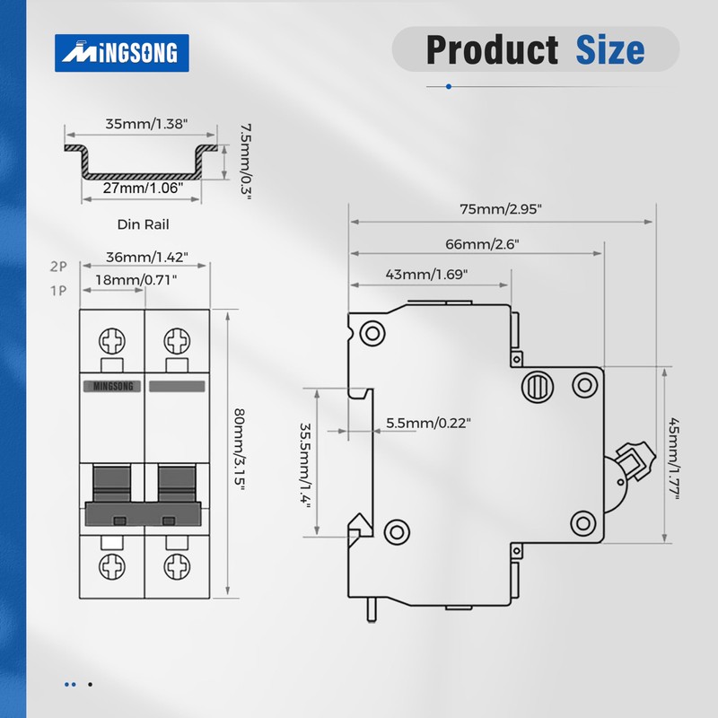 MINGSONG DC Solar Panels Disconnect Switch 16 Amp Solar Shut