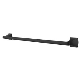 Pfister Bruxie Bath Towel Bar for Bathroom, 24-Inch, Wall-Mounted, Screw-in, Matte Black Finish, BTBBIE2B