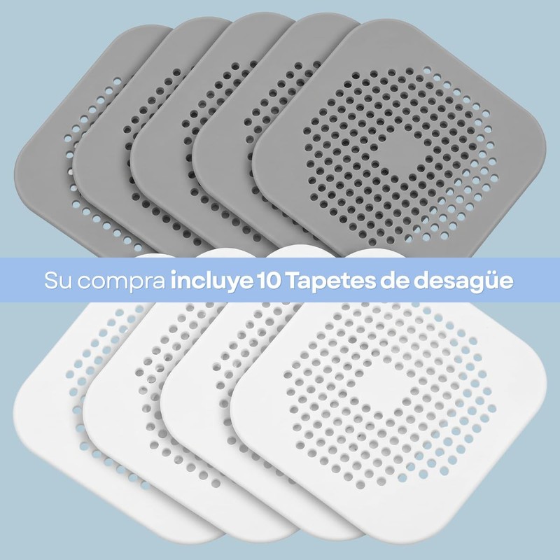 10 Filtros Multifuncionales Silicona para Desagüe Ventosa Coladera Drenaje Captador