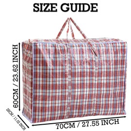 iPEAK Storage Bags Extra Large Heavy Duty Jumbo Laundry Bag Waterproof Dust Resistant Reusable Double Zipper Bag For Moving House Clothing, Wardrobe storage, toys, bedding (2 Blue Check)