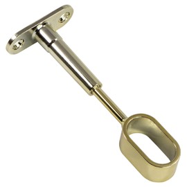 Gedotec Wardrobe Rail Centre Support for Ceiling Mounting Wardrobe Rail Oval Clothes Rail Attachment 30 x 15 mm Polished Brass 1 Piece Rail Holder Height-Adjustable