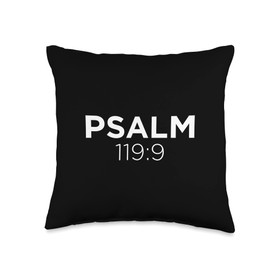 Psalm 119:9 Bible Verse Christian Inspirational Throw Pillow