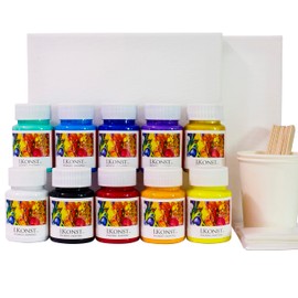 I.Konst Pouring Paint with Cell Effect Painting Kit Set of 10 colors Pre Mixed Acrylic Rainbow Color No Need to add Silicone Oil for Perfect Cell Acrylic Paint Formula itakeartist