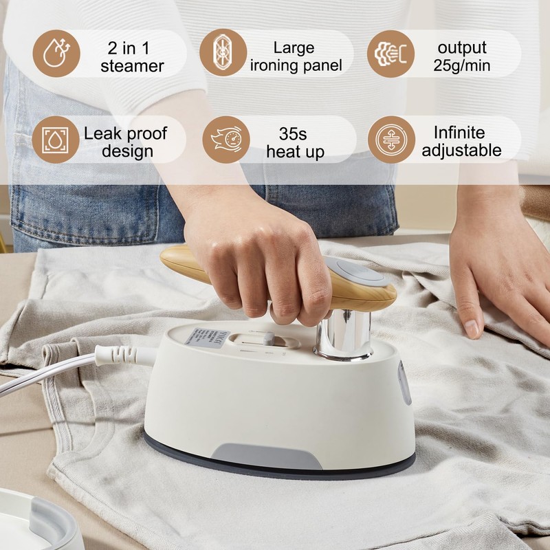 YIKA 2-in-1 Portable Clothes Steamer & Iron - Ceramic Coated