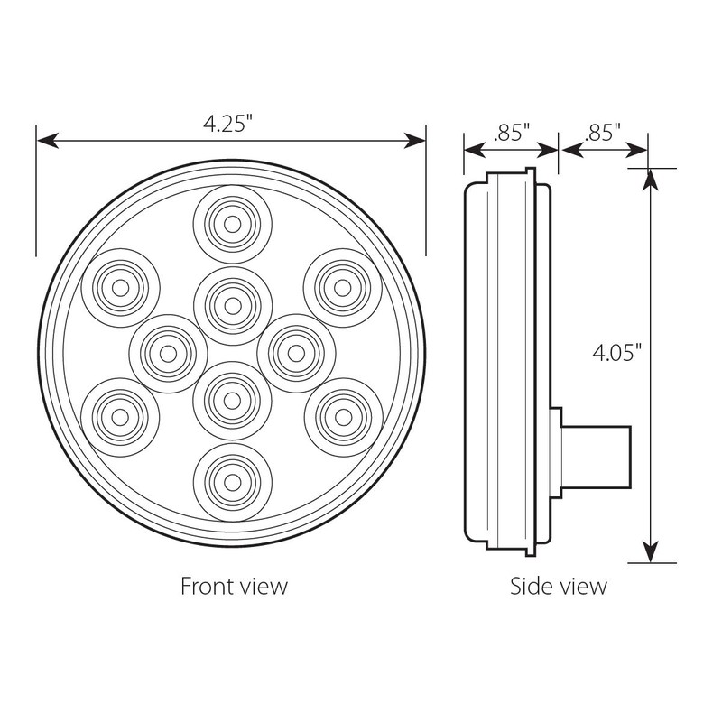 Grand General 76848 Sealed Light (4" Mega 10 Plus Blue