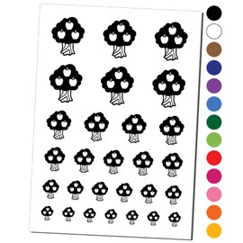 Apple Tree Fall Autumn Temporary Tattoo Water Resistant Fake Body Art Set Collection - Black (One Sheet)