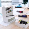 ARTEZA Desktop Pen and Marker Organizer, 6-Compartment White Pen Holder
