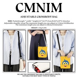 CMNIM Cartoon Emotinal Movie Inspired Gifts Inside Joy Face Character Crossbody Bag Out Joy Fans Gifts All The Feelings Merch (JOY CB)