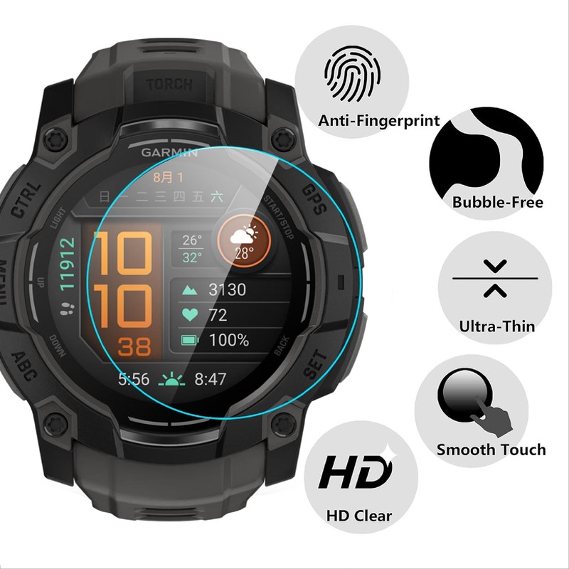 GIOPUEY Screen Protector for Garmin Instinct 3 50mm, [6 Packs]