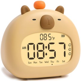 BUMOKO Reloj Despertador Digital, Despertador Electronico LED, Hora 12 / 24H, Fecha, Temperatura Pantalla, para Dormitorio, Oficin,Decoración para Niños y Niñas