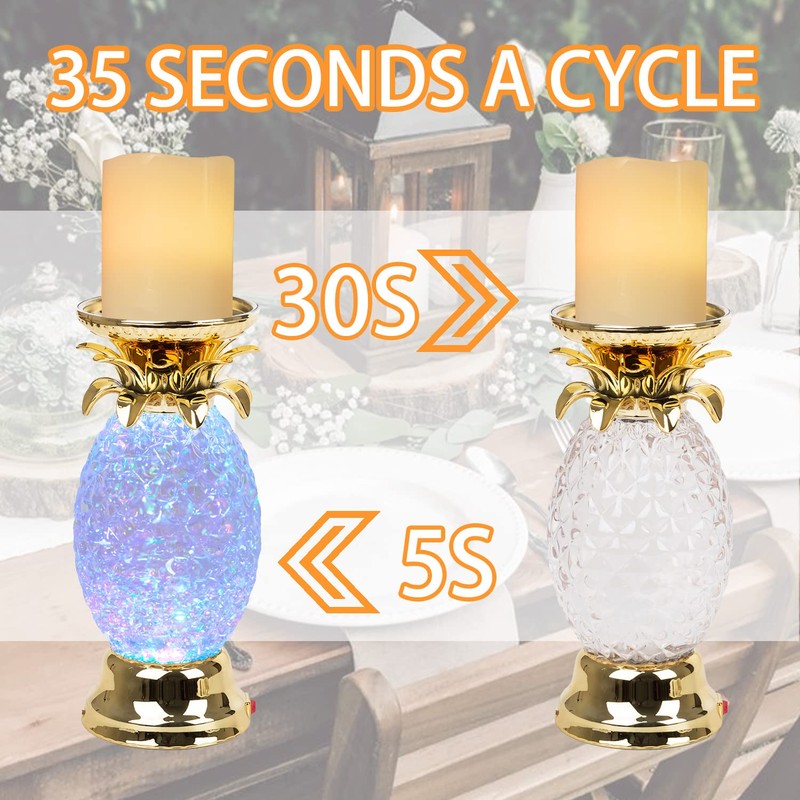 YAKii 9.5" Pineapple LED Color Changing Shine Lamp,Swirling Water Waves