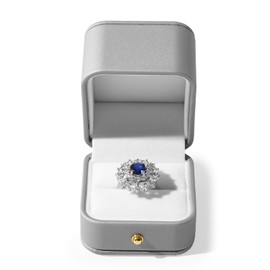 Oirlv H17901 Ring Case, 1 Piece, PU Leather, Portable, Mini, Suitable for Proposals, Anniversaries, Christmas, Gift Case, Compatible with Eligible Invoices (Gray)