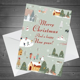 RED OCEAN Christmas Card For Mum Dad Nan Grandad Neighbour Friend Happy New Year Cards Card For Sister Brother Uncle Auntie