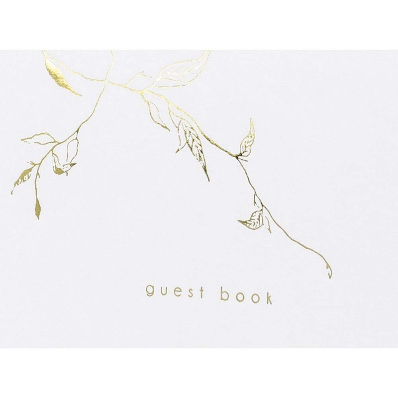 Luck and Luck White Guest Book Gold Branches 20 x