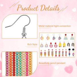 Batiyeer 12 Pairs Teacher Gift Earrings for Women Acrylic Dangle Set Teacher Appreciation Gift Back to School Jewelry Set(Rainbow)