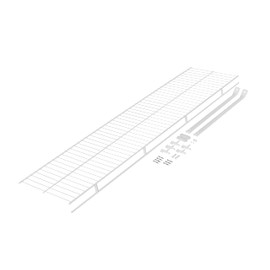 Rubbermaid Direct Wall Mount Closet Shelf, 4 Ft. Wide, Mounting Hardware Kit Included, White, Wire Shelving Organizer System for Home/Laundry/Bathroom/Mudroom/Pantry/Linen Closet