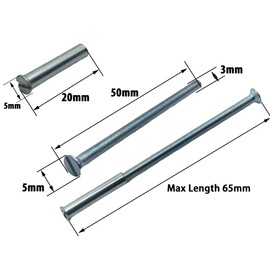 Universal Hardware 20 Pack M3 Door Handle Screws Silver with Bolt Connecting Sleeve Male to Female for Door Handle, Knobs Escutcheons and Others