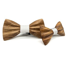 HZQIFEI Father Son Bow Tie Set 2 Pieces Wooden Bow Tie Men Kids Adjustable Evening Party Wedding Ceremony, Style #04